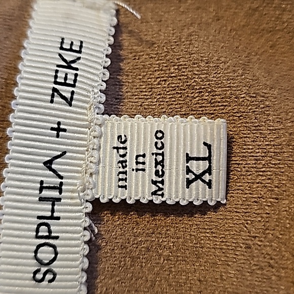 Sophia + Zeke Striped Knit Dress with Faux Suede top and Elbow Patches - Picture 4 of 4